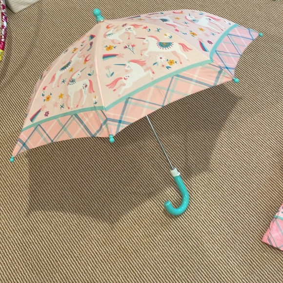 Stephen Joseph matching raincoat & umbrella - size 4/5 - Picture 2 of 8